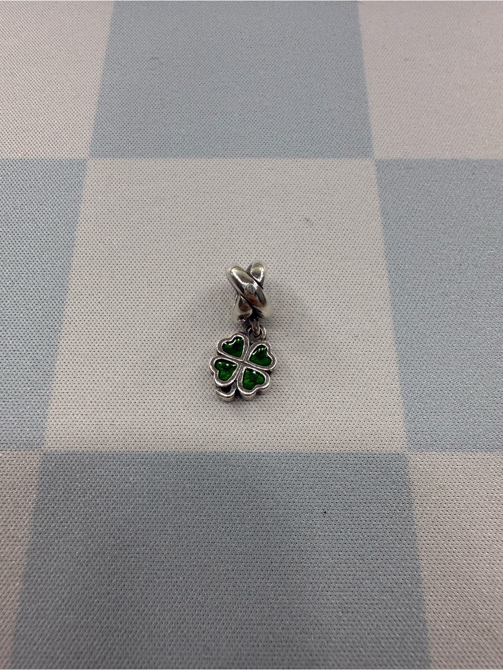Authentic Pandora Green Four-Leaf Clover Dangle Charm